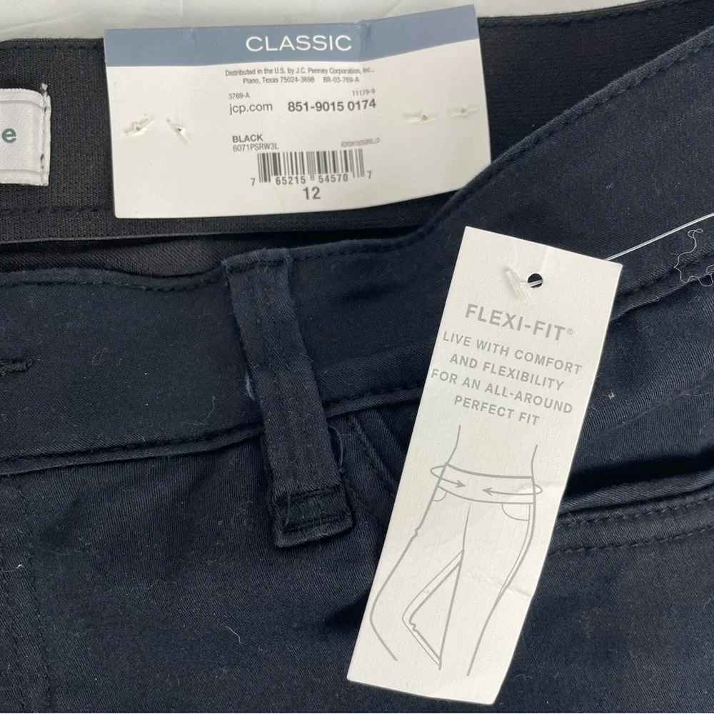 NWT‎ Liz Claiborne Black Classic Skinny Jeans Size 12 Flex Fit - Picture 8 of 14